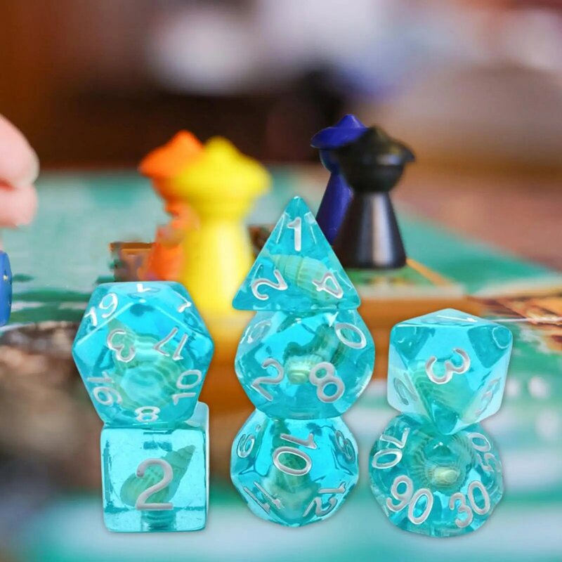 7-częściowe wielościenne kości zabawki akrylowe kości do gry planszowej gra fabularna gra w karty do gry stołowej z lat gra w karty