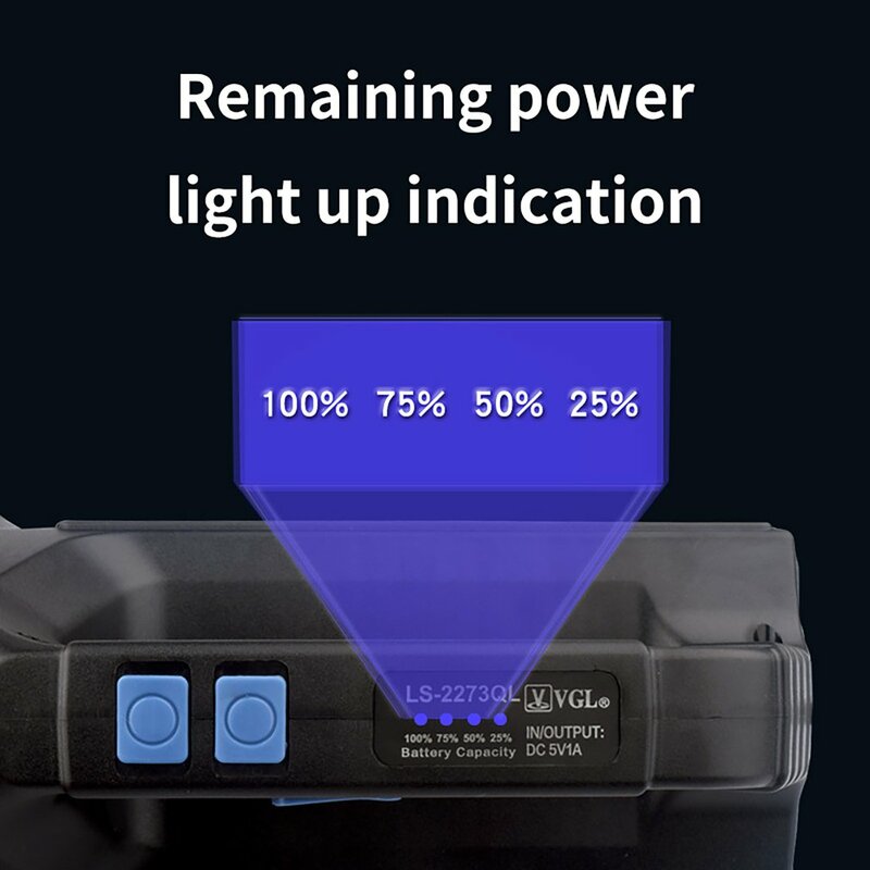 2023 Laris Senter LED Tenaga Surya Lampu Sorot Genggam Luar Ruangan Berkemah Mendaki Keadaan Darurat USB Senter Isi Ulang 2400MAh