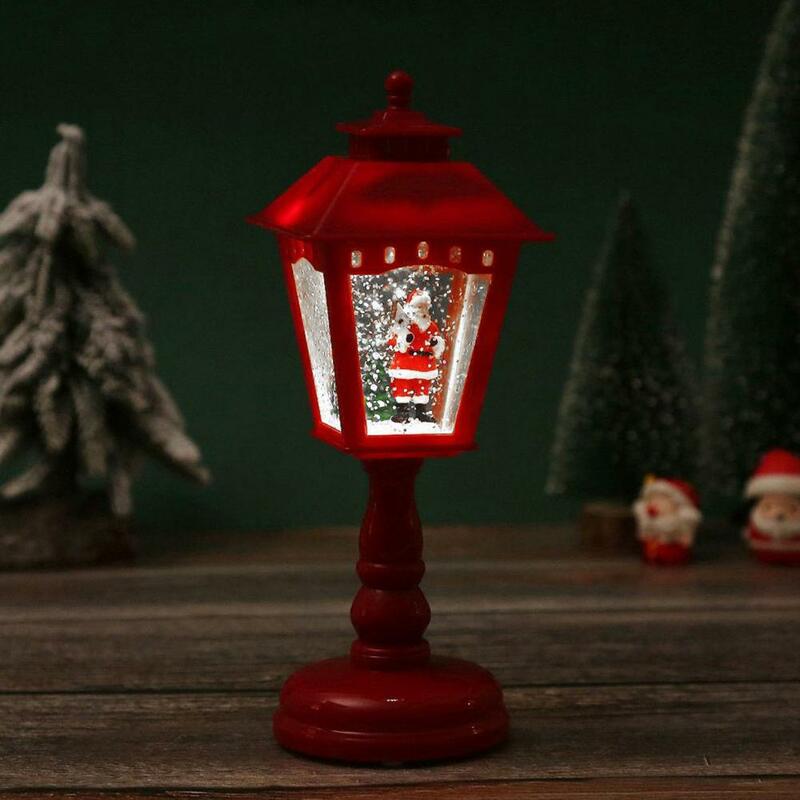 Lampe de Table de Noël Alimentée par USB, Lunette de Neige à Piles, Bougies, Fantaisie, Vacances