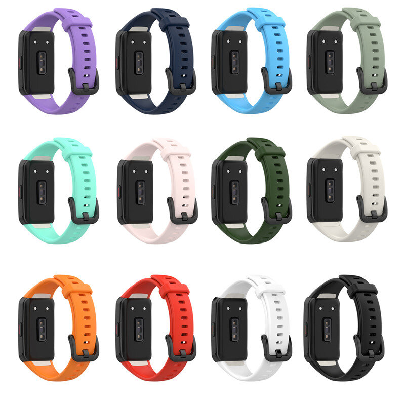 Correa de silicona para Huawei Band 6 /6 Pro, pulsera de repuesto ajustable para reloj inteligente Honor Band 6