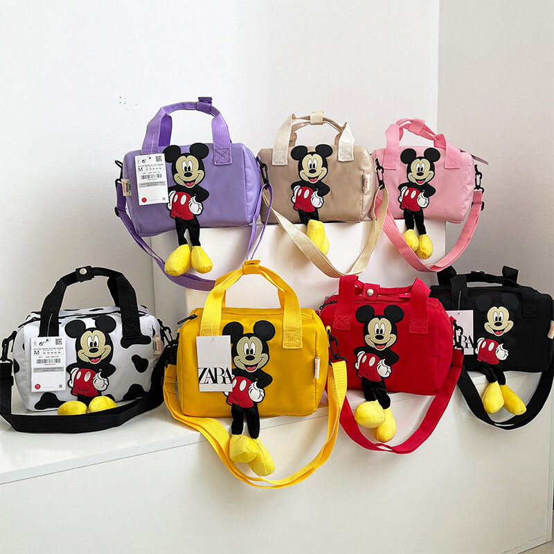 2023 neue Disney Schulter Taschen Cartoons Mickey Maus Nylon Tasche Frauen Umhängetasche Nette Anime Mode Handtasche Geschenke für EINE mädchen