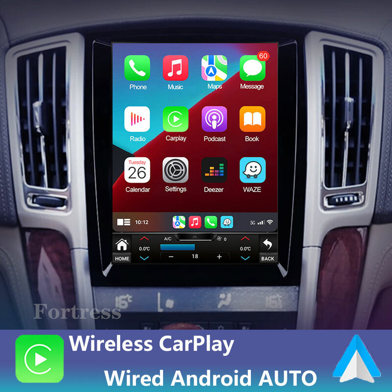 Rádio de Carro Android Tesla Estilo, 2Din, receptor estéreo, Autoradio, leitor multimídia, GPS Navi, Cadillac ATS, STS, SLS, 2007-2012