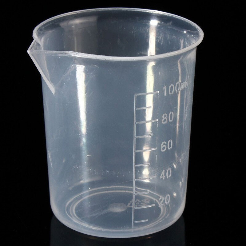 Taza medidora graduada de plástico, contenedor de líquido, resina epoxi, herramienta de fabricación de silicona, taza mezcladora transparente, 100 ML