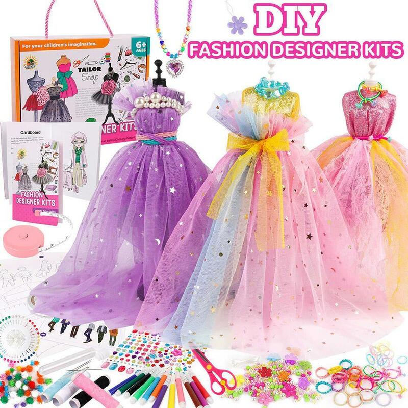 子供服デザインの縫製セット,女の子のトップ,創造的な生産,おもちゃ,6〜12歳