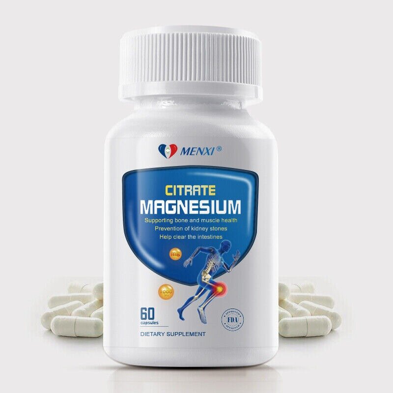 Magnesium Citrate Hard Capsule Super Strong Effective Vegan Capsules 60 Pills