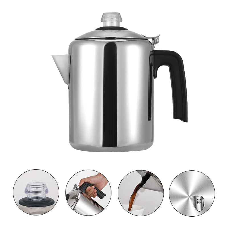 stainless steel stove up stovetop induction food certification grade espresso moka pot coffee maker