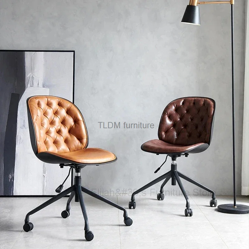 Sillas de oficina con respaldo creativo, muebles de oficina nórdicos, silla giratoria de elevación, silla de comedor de hierro Simple para restaurante