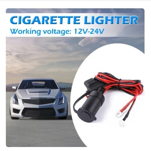DC 12V 24V Car Motorcycle Truck Bus Cigarette Lighter Socket Charger Cable Connector Adapter with 20A Fuse 14Awg 30Cm 1M 2M 3M