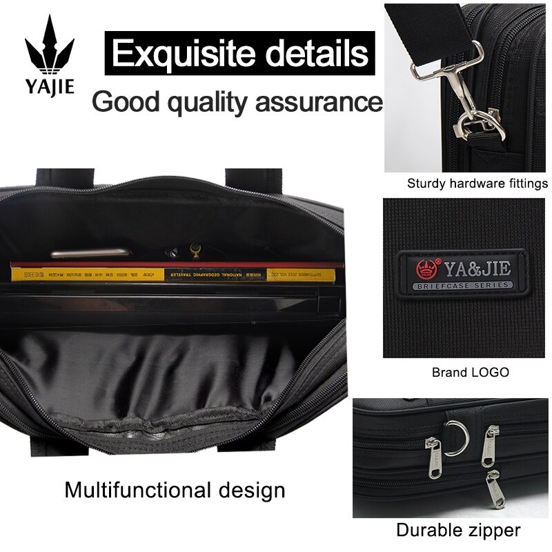 Business men's briefcase canvas waterproof large capacity 15.6 inches 14 inch laptop bag work bag business bag office messenger