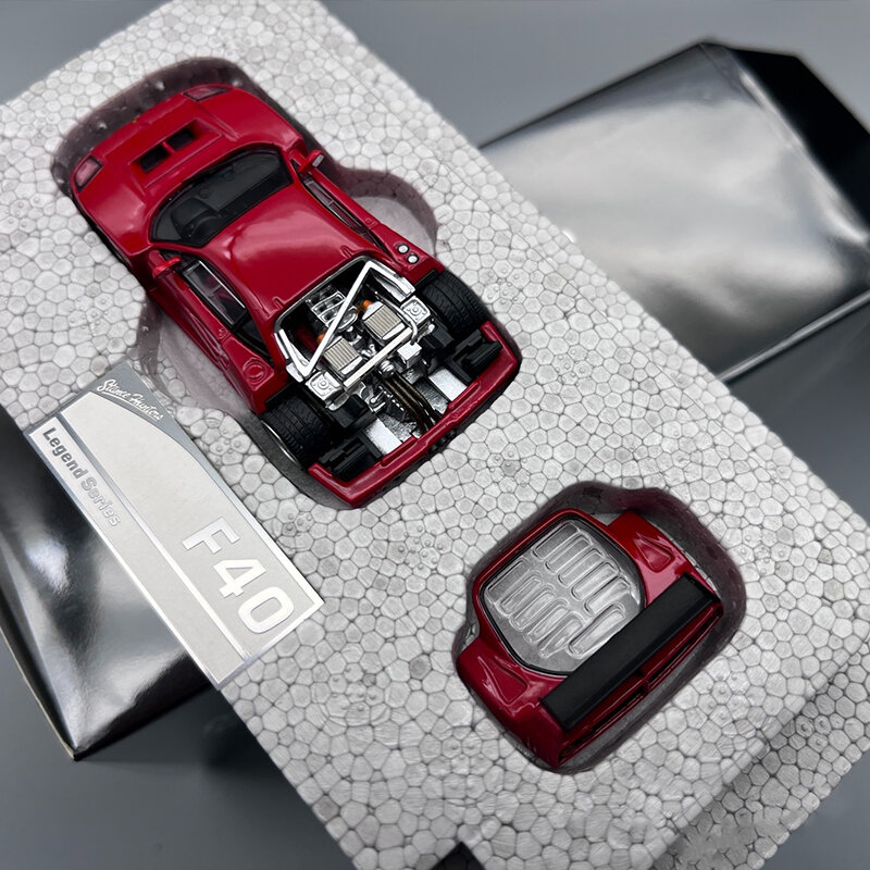 SH w magazynie 1:64 F40 LM otwarty kaptur Diecast Diorama kolekcja modeli samochodów miniaturowe zabawki Carros łowcy postaw