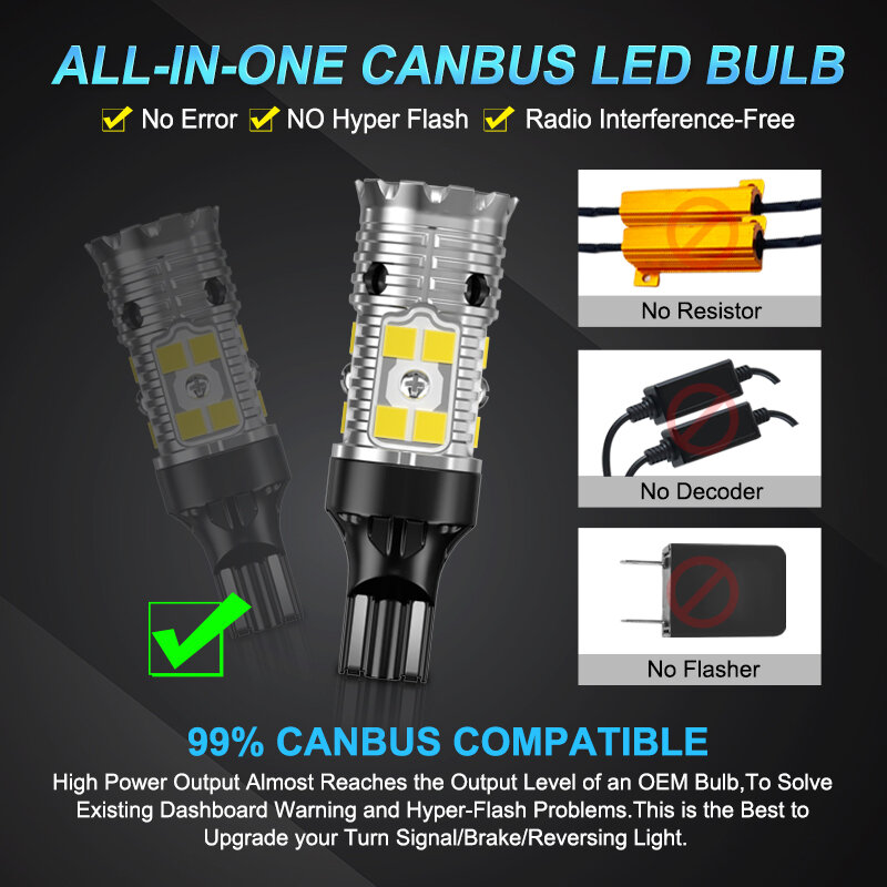 2x W16W T15 Led-lampen 3030 Canbus OBC Fehler Free LED Backup Licht 921 912 W16W Led-lampen Auto Reverse lampe Bernstein Weiß DC12V