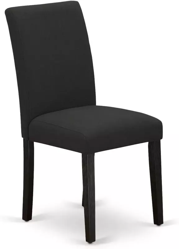 Krzesła do jadalni Parson w kolorze czarnym, tapicerowane tkaniną lnianą, zestaw 2-częściowy