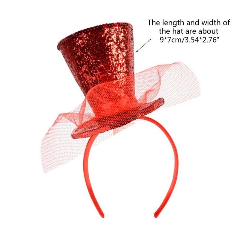 2024 mini chapéu superior decoração carnaval acessórios para o cabelo feminino estudantes transmissão vivo hairband