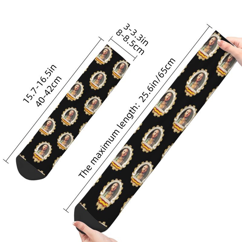 Spain Leader Lockedge Men's Crew Socks Unisex Funny 3D Printed Dress Socks