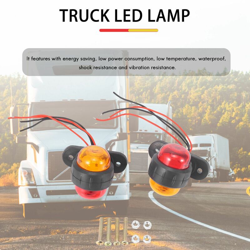 2 sztuki lampy LED do przyczepy samochodowej 24V światło obrysowe boczne ostrzegawczy światło obrysowe boczne