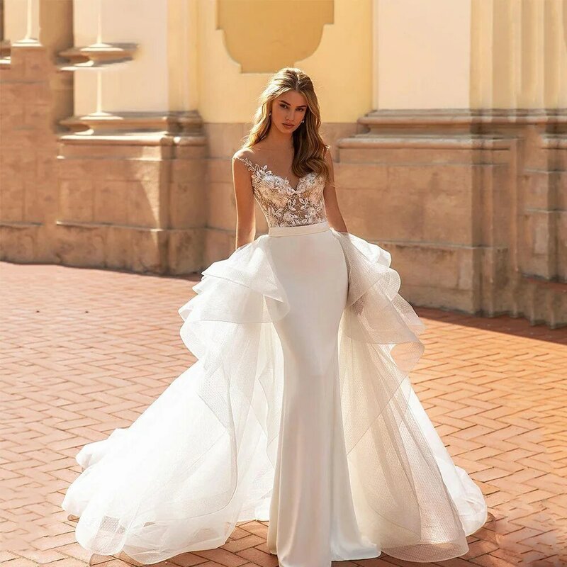 Женское атласное свадебное платье It's yiiya, белое элегантное платье средней длины на бретелях-спагетти с V-образным вырезом и длинными рукавами на лето