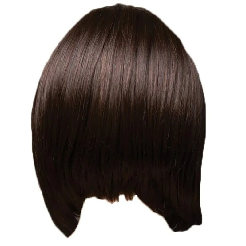 Krótki Bob ludzkie włosy peruka centrum mody część peruka z prostymi włosami brązowa koronkowa peruka na przód dla kobiet modyfikuje kształt twarzy perukę 12 cali