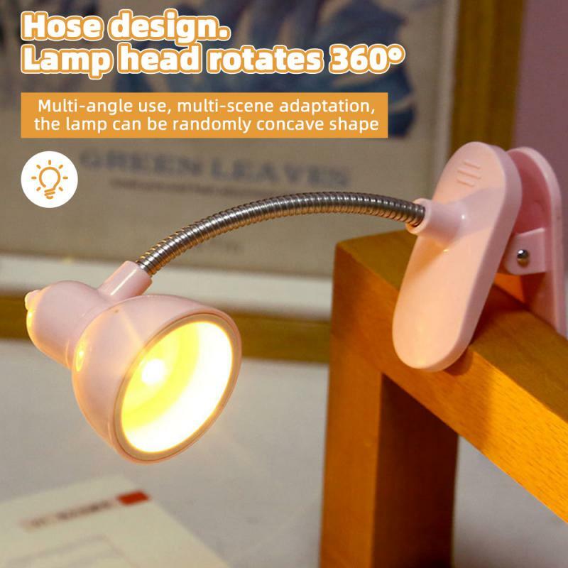 Led Oogbescherming Boek Nachtlampje Verstelbare Mini Clip-On Studie Bureaulamp Batterij Aangedreven Flexibel Voor Reizen Slaapkamer Lezen