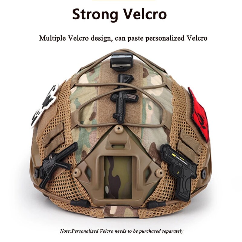 번지코드 포함 전술 헬멧 커버, 에어소프트 페인트볼 전쟁 게임용 밀리터리 헬멧 액세서리, 나일론 원단 헬멧 천