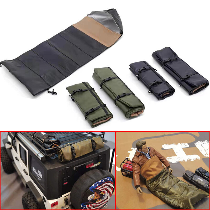 Simulation Sleeping Bag Decoration For 1/6 1/10 Crawler Car TRX4 Defender Car Trx4 d90 Mood Accessory Sleeping Bag