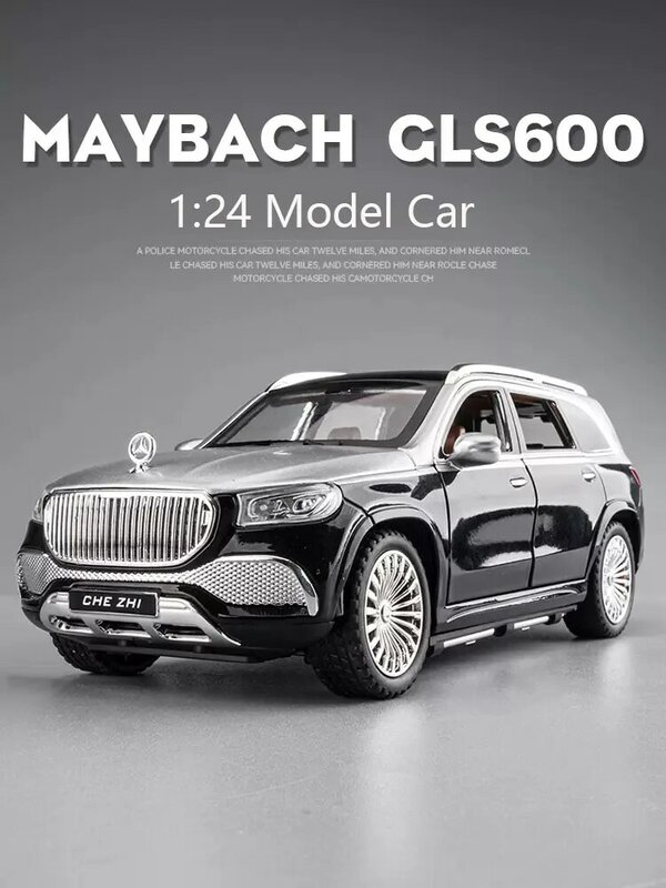 Modelo de coche de aleación Benz Maybach Gls600, juguete con sonido y luz, vehículo todoterreno Suv, regalo de decoración, 1:24