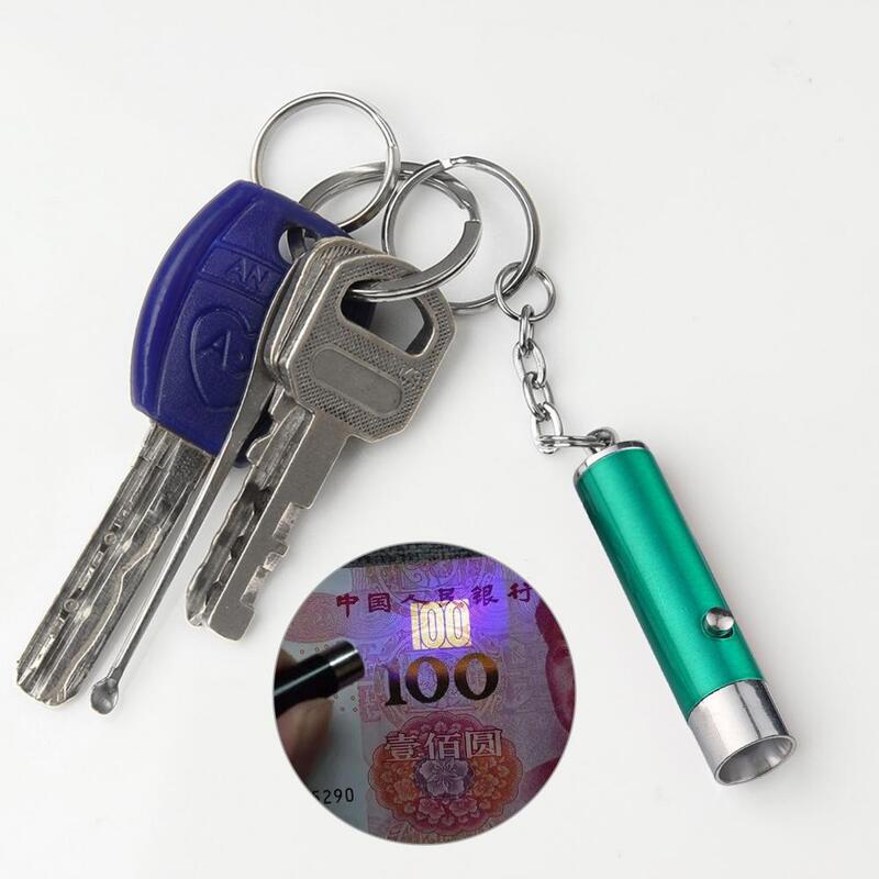 1Pcs Portable Mini LED UV Flashlight Torch Metal Pocket Flashlight UV Small Keychain Light Portable Lighting Dropshipping