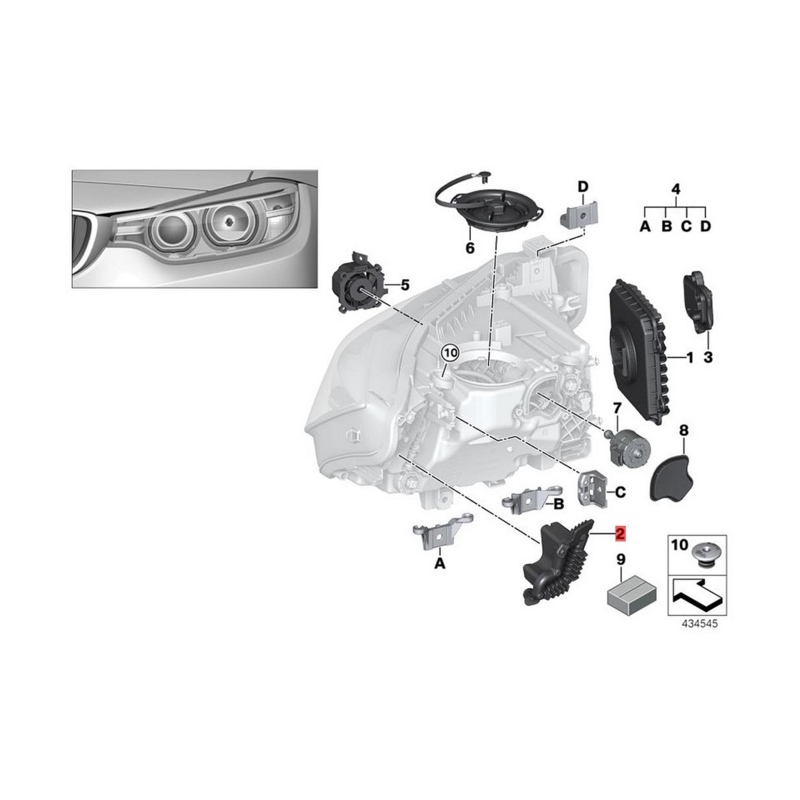 63117419617 Left Headlight LED Module Ballast Turn Signal Light Source for BMW 3 Series F30 F31 LCI 2015-2019 US Version