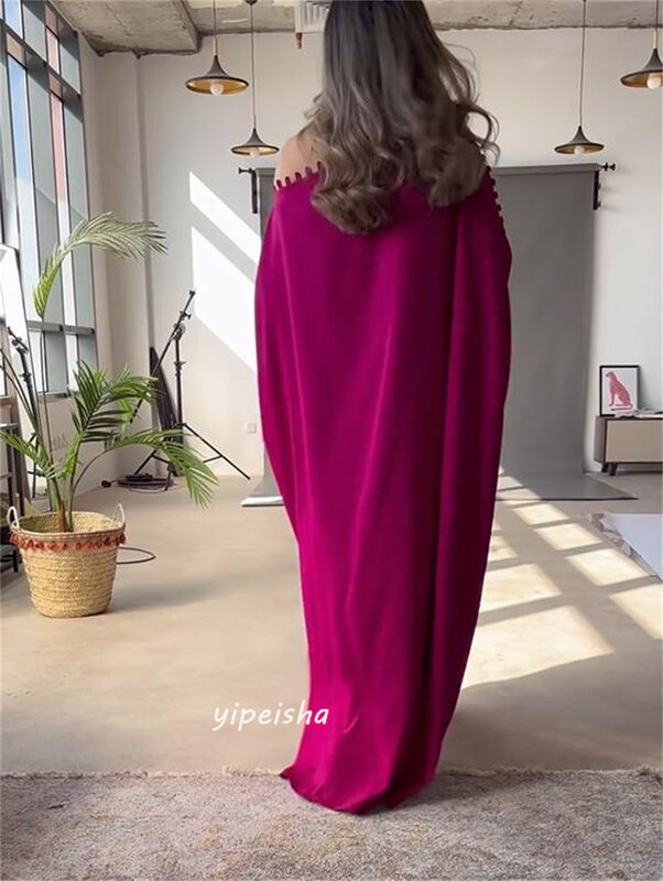 Ballkleid Saudi-Arabien einfache moderne Stil formale Abend One-Shoulder A-Linie Knopf Satin maßge schneiderte Anlass Kleider