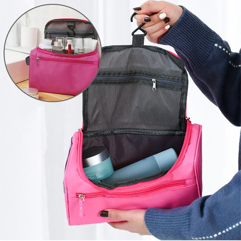 Fashion Waterproof Men's Cosmetic Bag Women's Travel Supplies Organizer Make-Up Bag Beautician Cosmetics Text Print Wash Bags