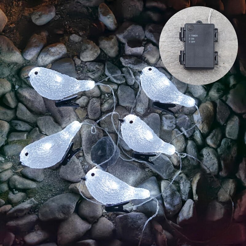 ไฟ LED อะคริลิกรูปนกไฟ LED 5ดวงใช้ในสวนกลางแจ้งเครื่องตกแต่งคริสต์มาสโปรโมชั่น