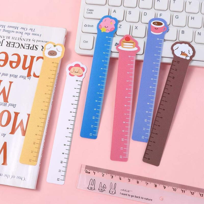 School Supplies Creative Kids Gifts Portable Bendable 12cm Painting Learn Straight Ruler Scale Ruler Plastic Rulers Bookmarks