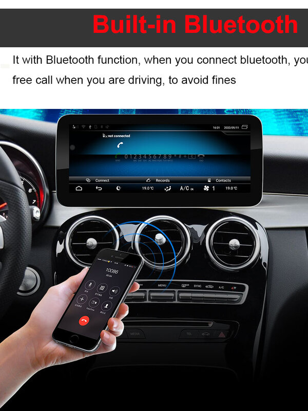 Bonroad-Autoradio Carplay sans fil, Linux, Apple CarRole, Android Auto, Mercedes Benz Classe E, Mercedes W212, 10.25-2009, 2016 pouces
