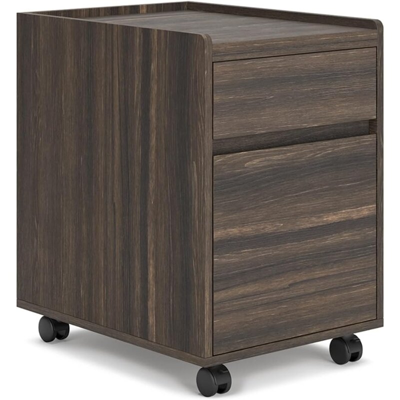 Zendex-Classeur contemporain marron foncé avec armoires utilitaires, rangement sans fret, meubles de bureau