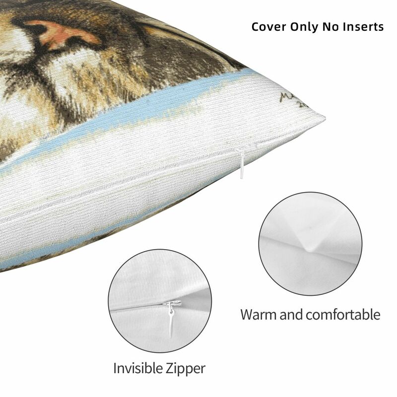 Sleeping Tabby Cat Square Pillowcase Pillow Cover Polyester Cushion Decor Comfort Throw Pillow for Home Living Room