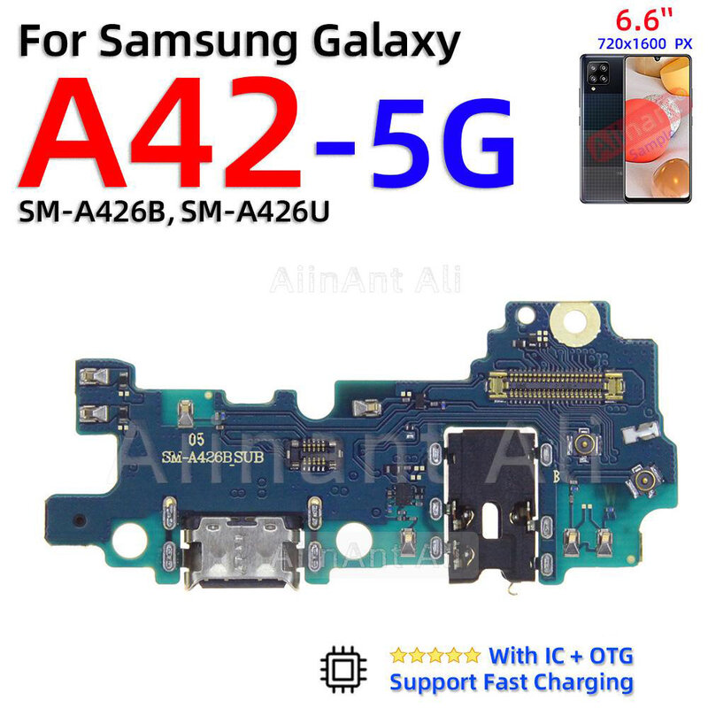 Зарядная док-станция AiinAnt, гибкий USB-кабель для быстрой зарядки для Samsung Galaxy A30, A30s, A31, A32, A32, A33, A34, A40, A40s, A41, A42, 4G, детали