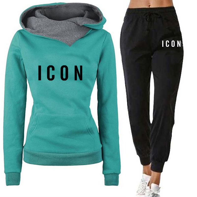 2024 Spring and Autumn Women's Hooded Sweatshirt Letter Printed Fashion Women's Sweatshirt Pullover Casual Warm Two Piece Set