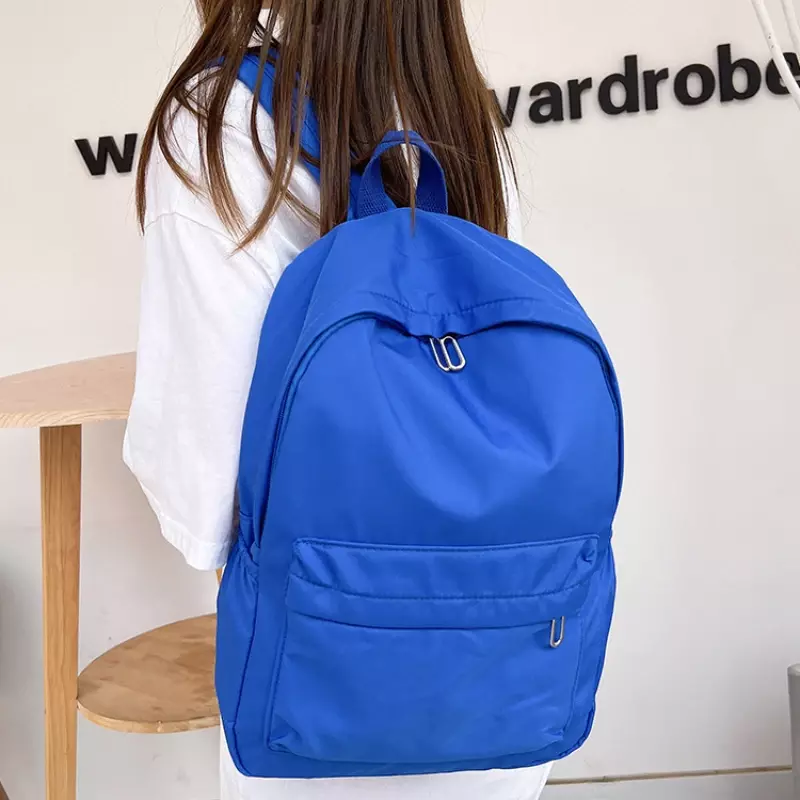 Fashion Canvas School Bags for Girls College Middle High School Students Large Capacity Colored Backpack Books Stationery Bags