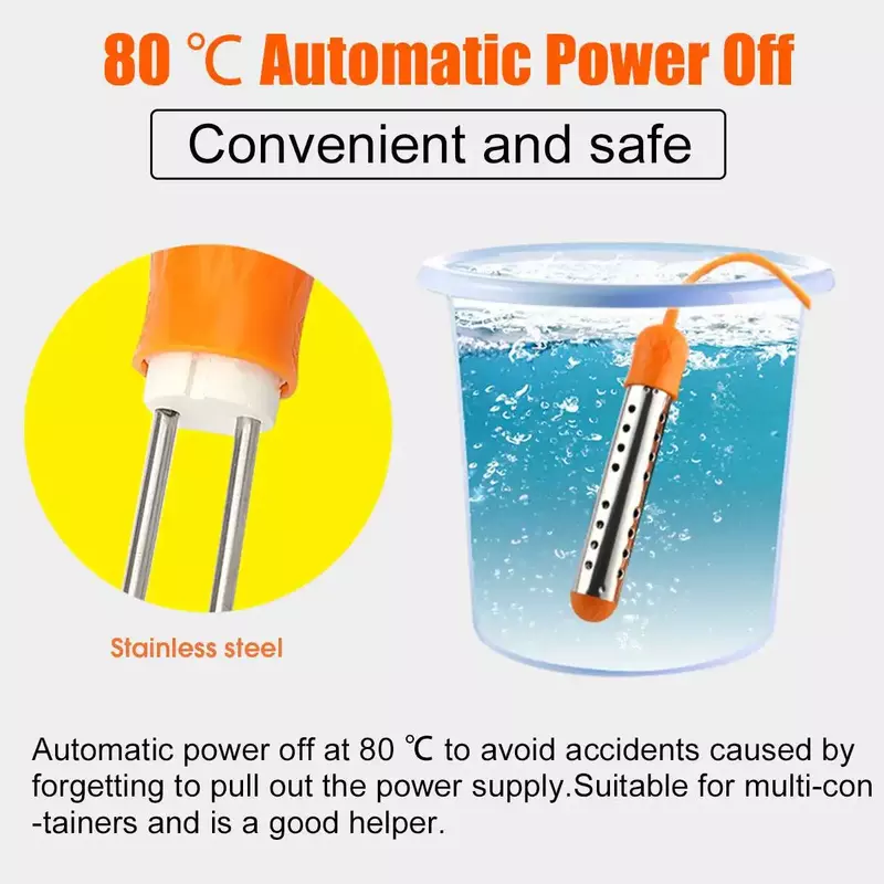 3000W Floating Electric Heater Boiler Water Heating Element Auto Power Off Immersion Suspension Bathroom Swimming Pool 220V