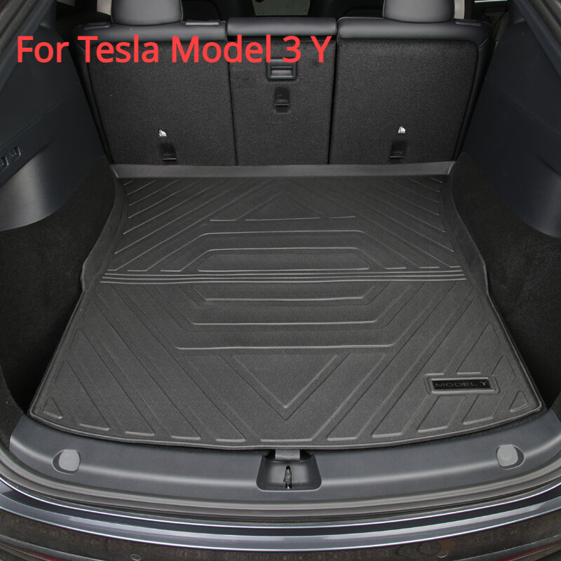 Aggiornamento auto anteriore posteriore bagagliaio tappetini di stoccaggio vassoio di carico per Tesla modello Y/3 accessori antipolvere impermeabile Protecion cuscino