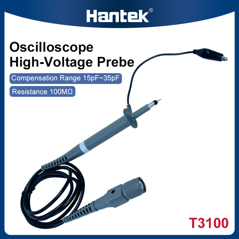 Hantek-Sonda x100 de 100MHZ para osciloscopio T3100, sonda de osciloscopio de alto voltaje X1 X100 100Mohm 1:100, cable pasivo