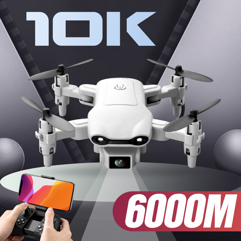 Mini Dron V9 con cámara Dual, cuadricóptero plegable de 10K, gran angular, WIFI, FPV, 6000M, fotografía aérea, juguete de regalo