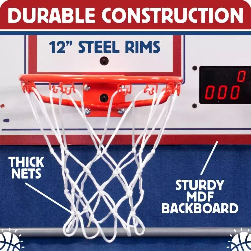 -A-Shot - Home Dual Shot | Arcade Basketbal Plezier Thuis | Infrarood Sensor Scoren | 16 Spelmodi | 7 Ballen | Opvouwbare Stora