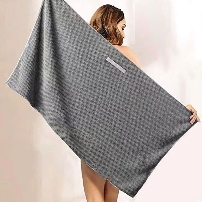 Vrouwen Grote Microfiber Haar Handdoek Droog Haar Handdoek Met Elastische Band Sneldrogende Handdoek Lang Dik Krullend Haar Super Zachte Handdoek