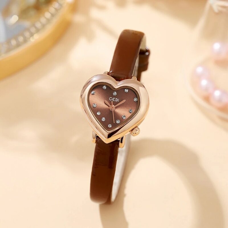 Relojes pequeños en forma de corazón para mujer, reloj de cuarzo ultrafino, resistente al agua, marca de lujo, regalo para mujer