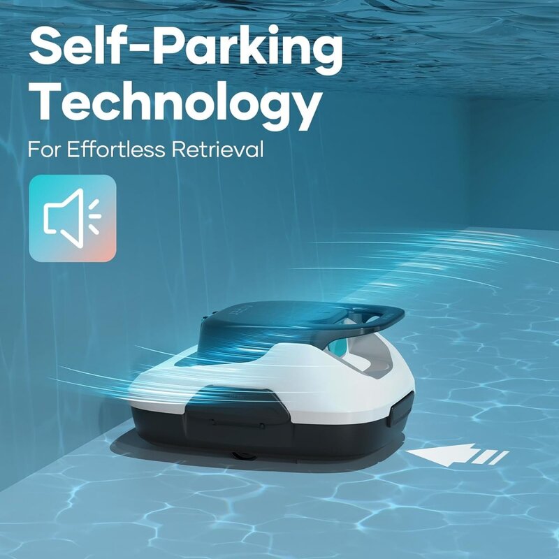 Robótico sem fio limpador de piscina, aspirador, dupla poderosa porta de sucção, até 90 minutos, estacionamento sem manobrista, Upgrade, 2022