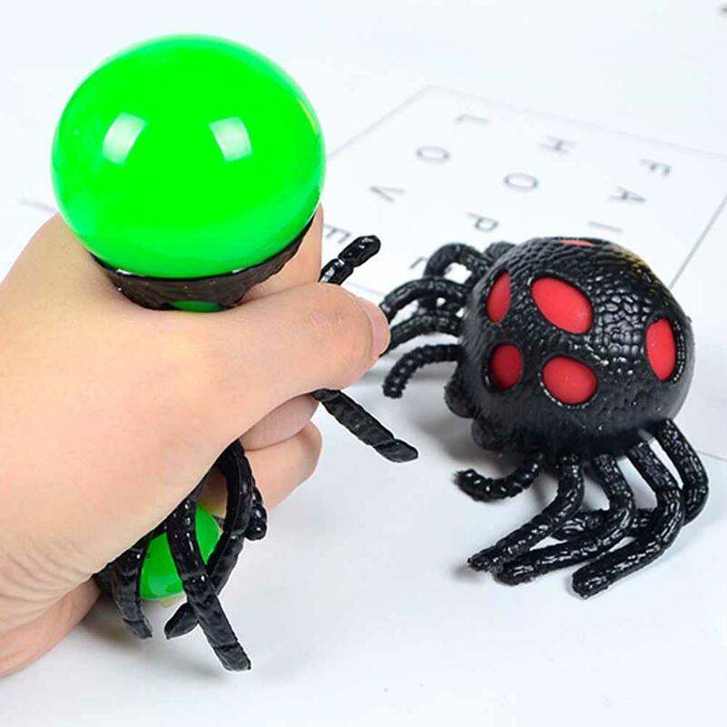 Zabawka pająk zabawka zwierzęca powolna piłka Halloween gumowa wyciskanie sensoryczne straszne pająki stres Fidget revent Party dekompresja O0L9