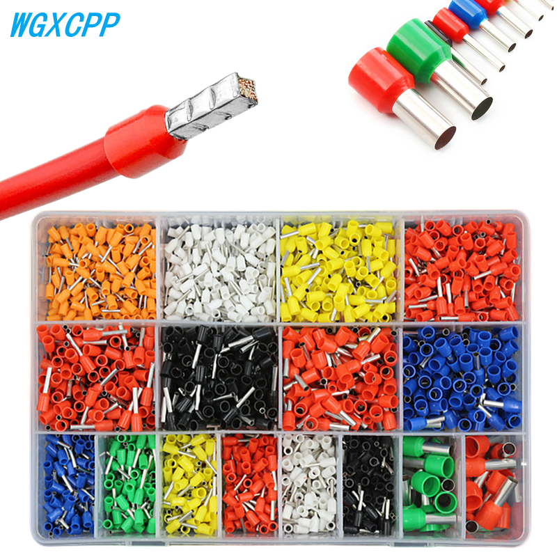 400-2120PCS Box,VE Tubular Crimp Terminals,Wire Insulated Terminator,Block Cord End Connector,Electrical Tube Terminal