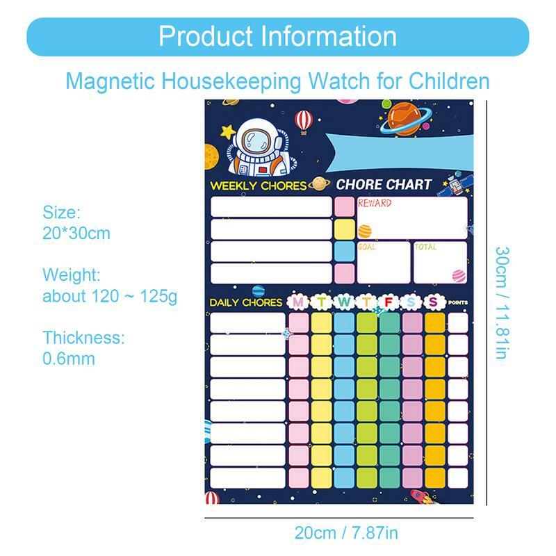 Схема Chore для подростков 20x30 см, магнитная схема Chore для холодильника, сухое стирание, диаграммы поведения с 2 магнитными маркерами