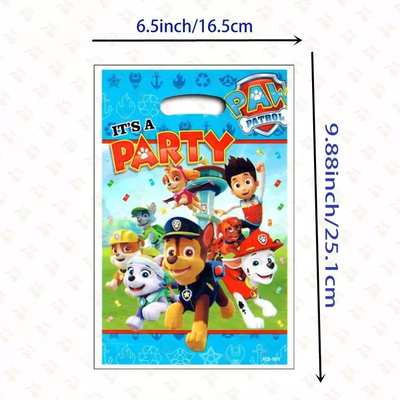 Cute Cartoon Baby Shower Party Favor Gift Bags Paw Patrol Candy Bag Handle Gift Bags Paw Dogs Themed Birthday Party Decoration