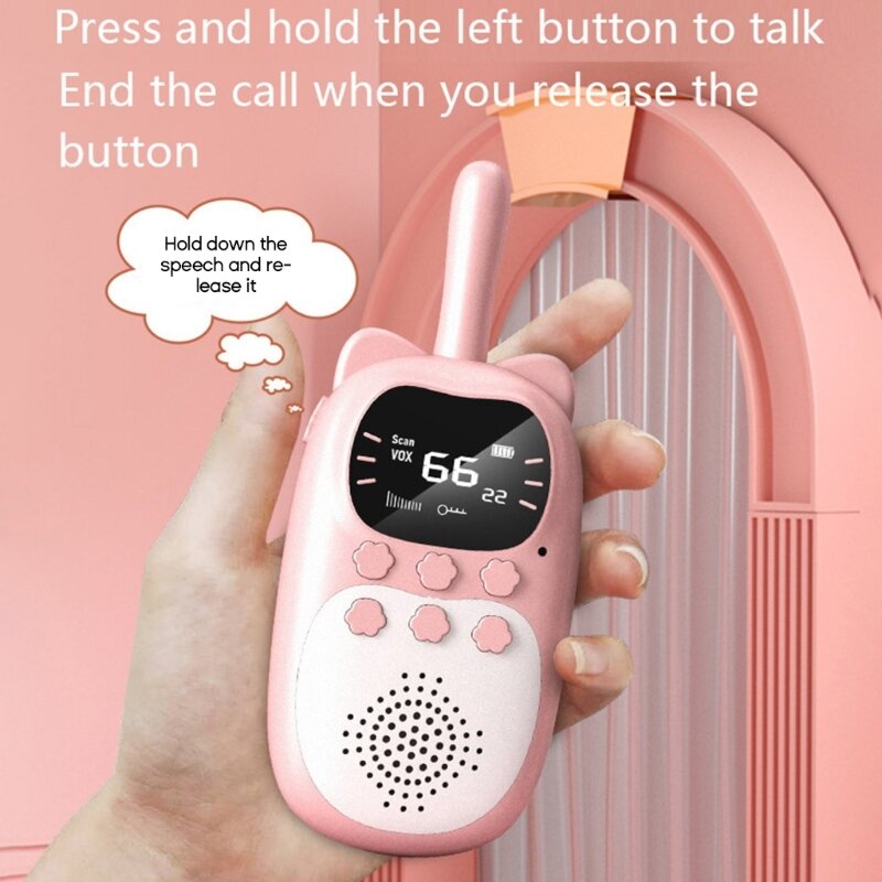Mini crianças walkie talkie transceptor 3km receptor rádio dois sentidos comunicador pai-filho brinquedos interativos para